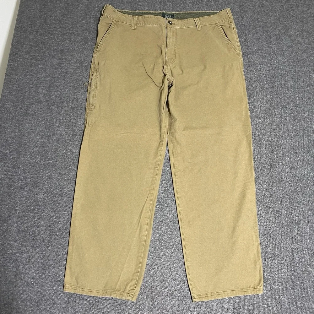 GH Bass & Co Mens Canvas Work Pants Tan Brown 40x30 Straight Leg Utility Skater